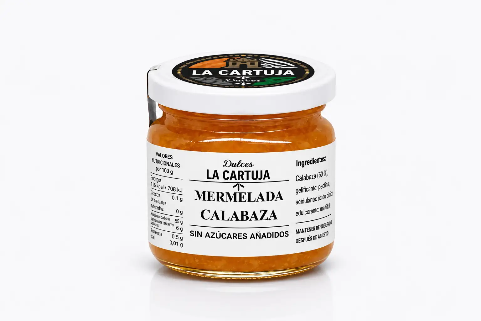 Mermelada de Calabaza 200 grs sin azúcares añadidos - Dulces La Cartuja