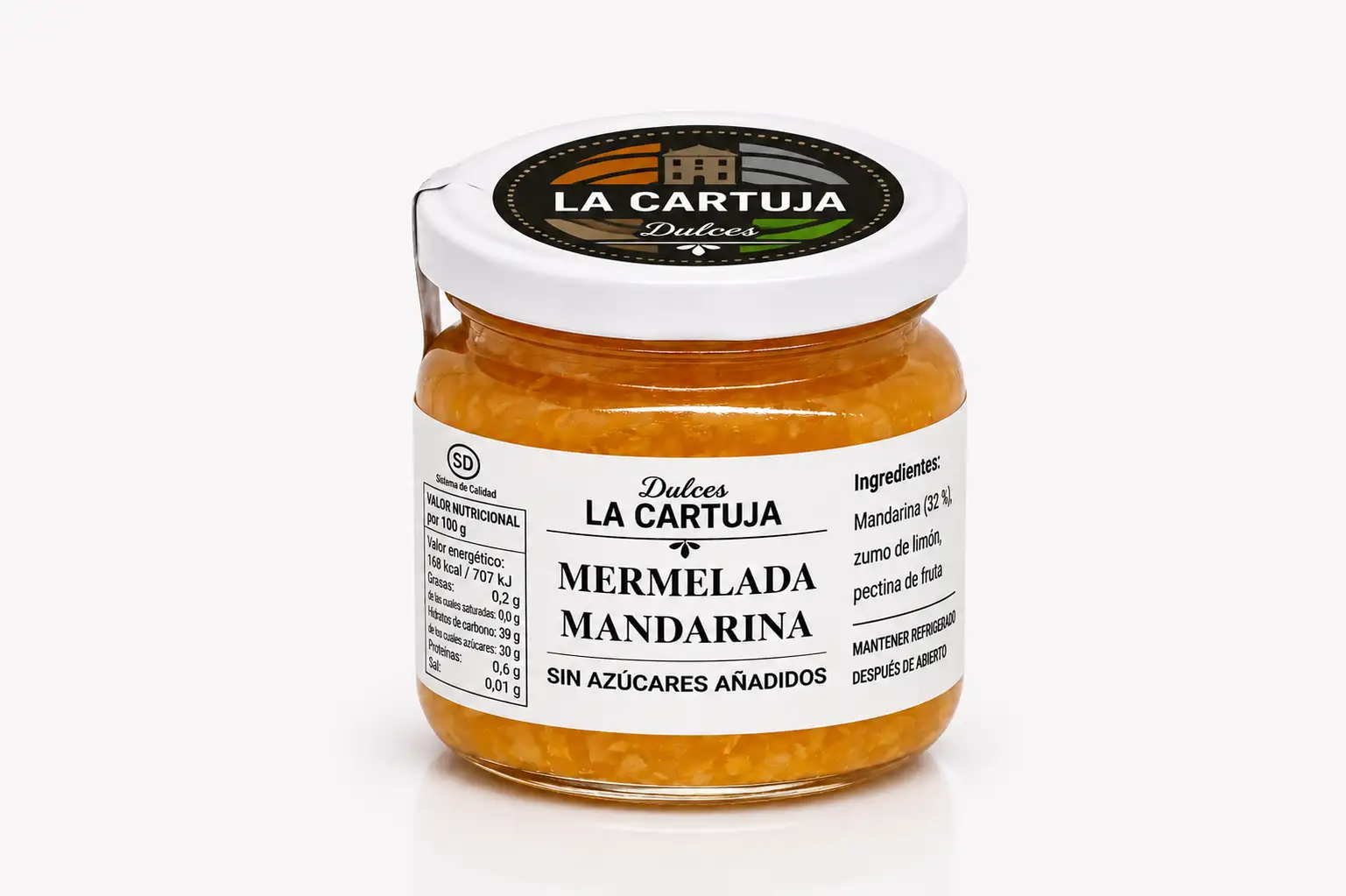 Mermelada de Mandarina 200 grs sin azúcares añadidos - Dulces La Cartuja